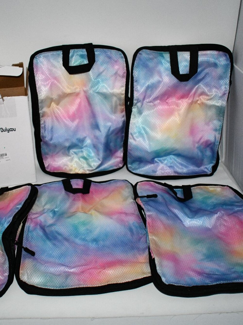 Bulyoou 5 Pc Packing Cubes, Travel Luggage Organizer Set, Watercolor, NWT